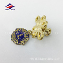 Gold metal international lions Chinese knot badge